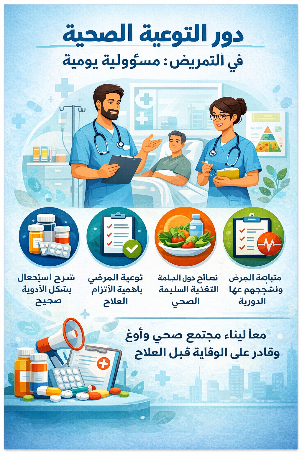 التوعية الصحية في التمريض: مسؤولية يومية